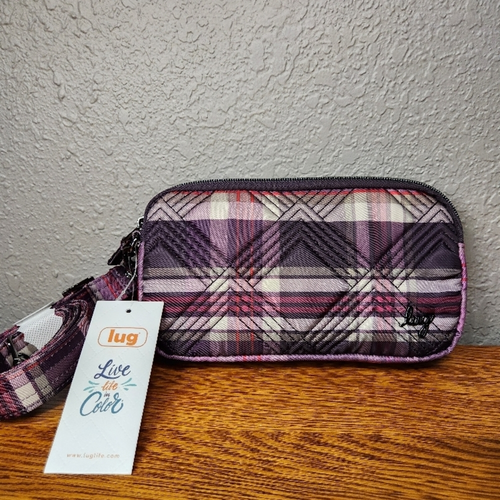 Lug Coupe XL Convertible Crossbody Bag Plum Plaid